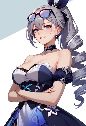 star rail,silver wolf,corset,bustier,long tulle skirt  - AI generated anime art